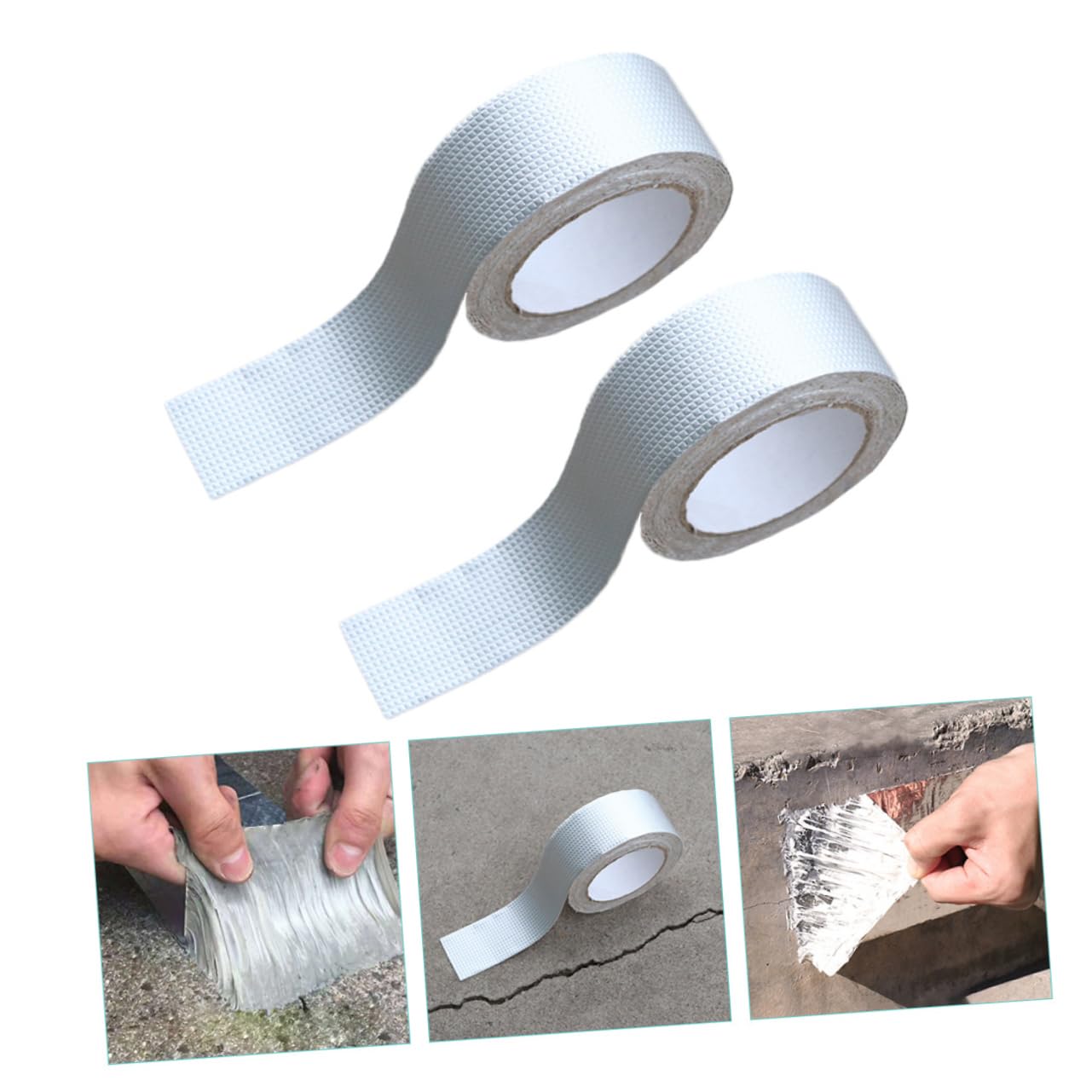 Cinta de Butilo de Aluminio para Reparar Fugas en Techos, Sellado Resistente al Agua, 2 Piezas, Plata, para Mantenimiento