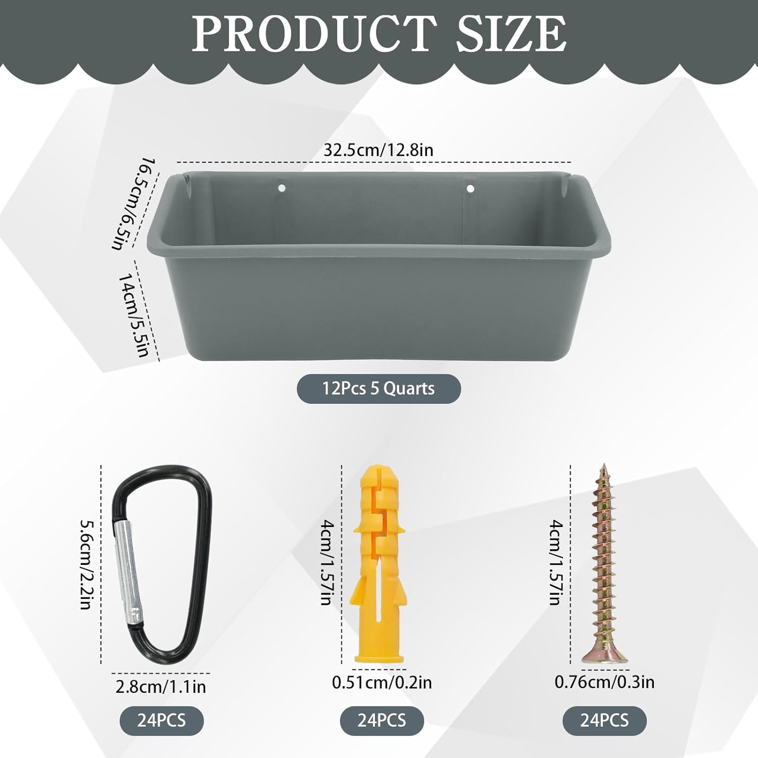 12 Pcs 5 Quart Hanging Chicken Feeders with Metal Clips Duck Water Trough Goat Feeder Bucket Container Chicken Waterer for Fence Deer Horse Pig Turkeys Goose Poultry Livestock Supplies