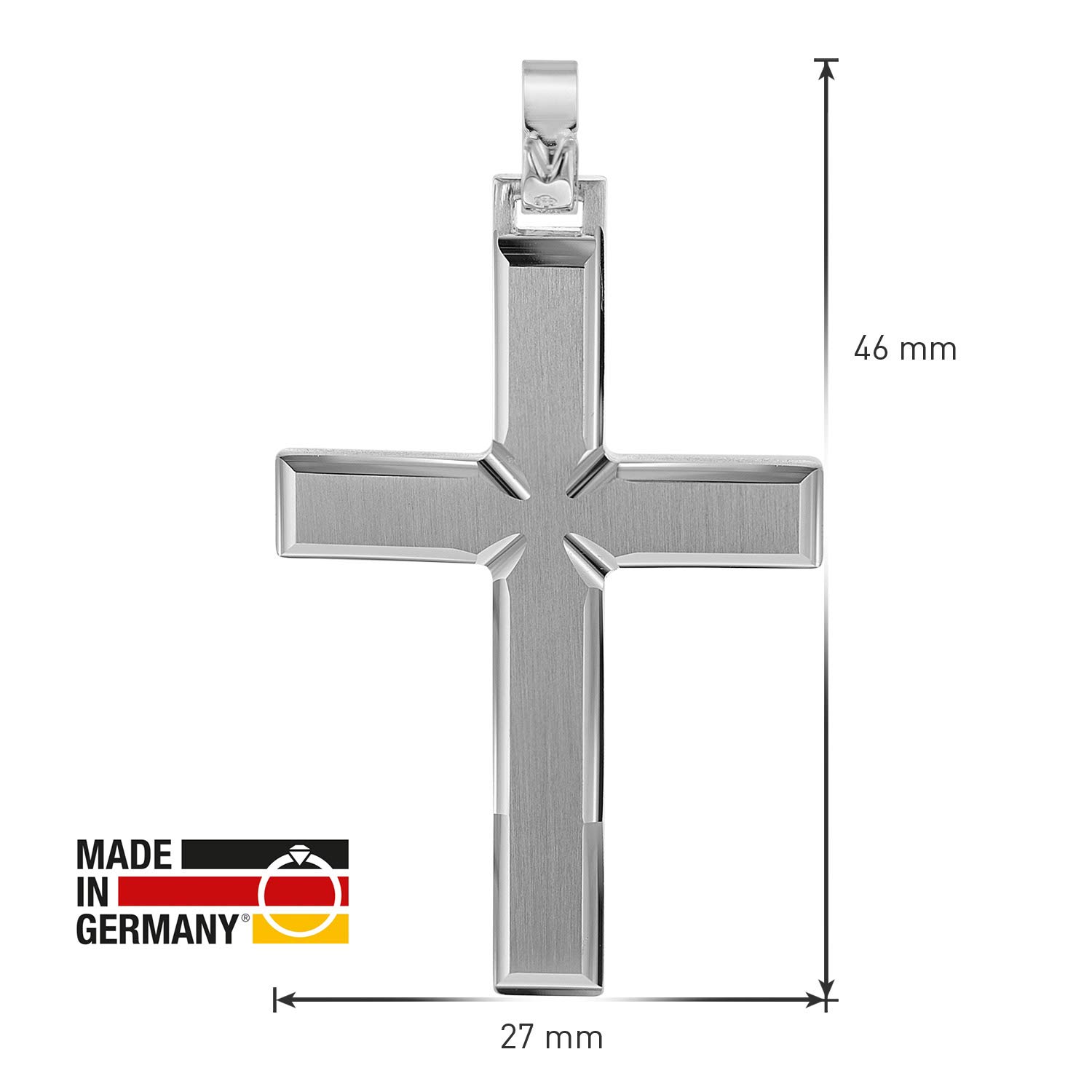 trendor Kreuz-Anhänger für Männer 925 Silber 42 mm 08749 | Silber Kreuz Anhänger Herren, Made in Germany