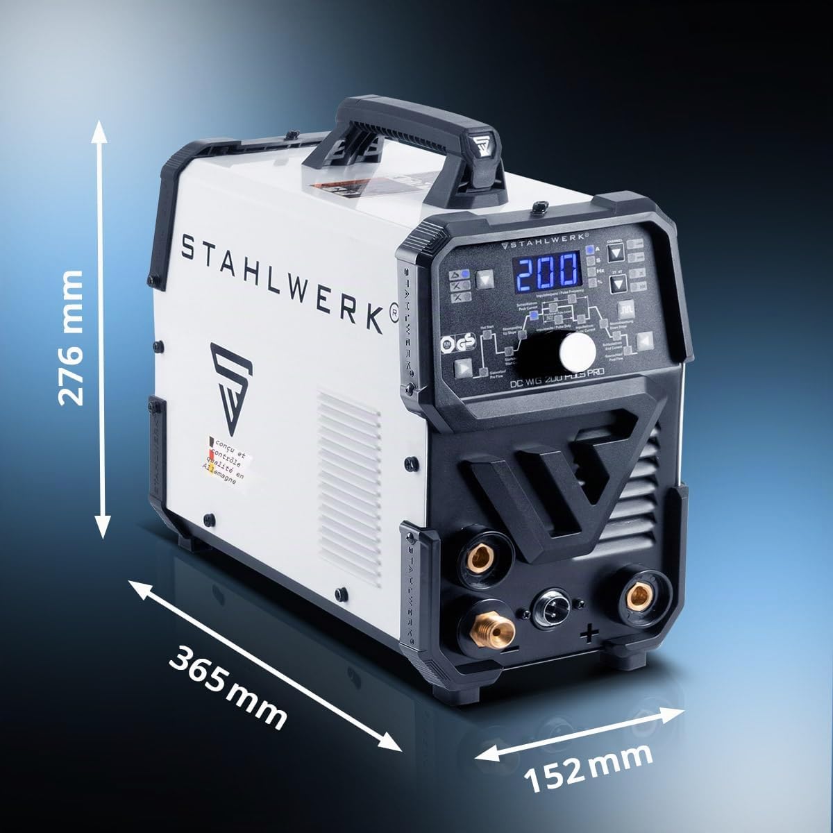 STAHLWERK Poste à souder combiné 2-en-1 DC TIG 200 Puls Pro – TIG & MMA (ARC) jusqu'à 200 A, fonction Pulse, mémoire de jobs, Hotstart, adapté aux tôles fines, pour acier, inox, cuivre & laiton