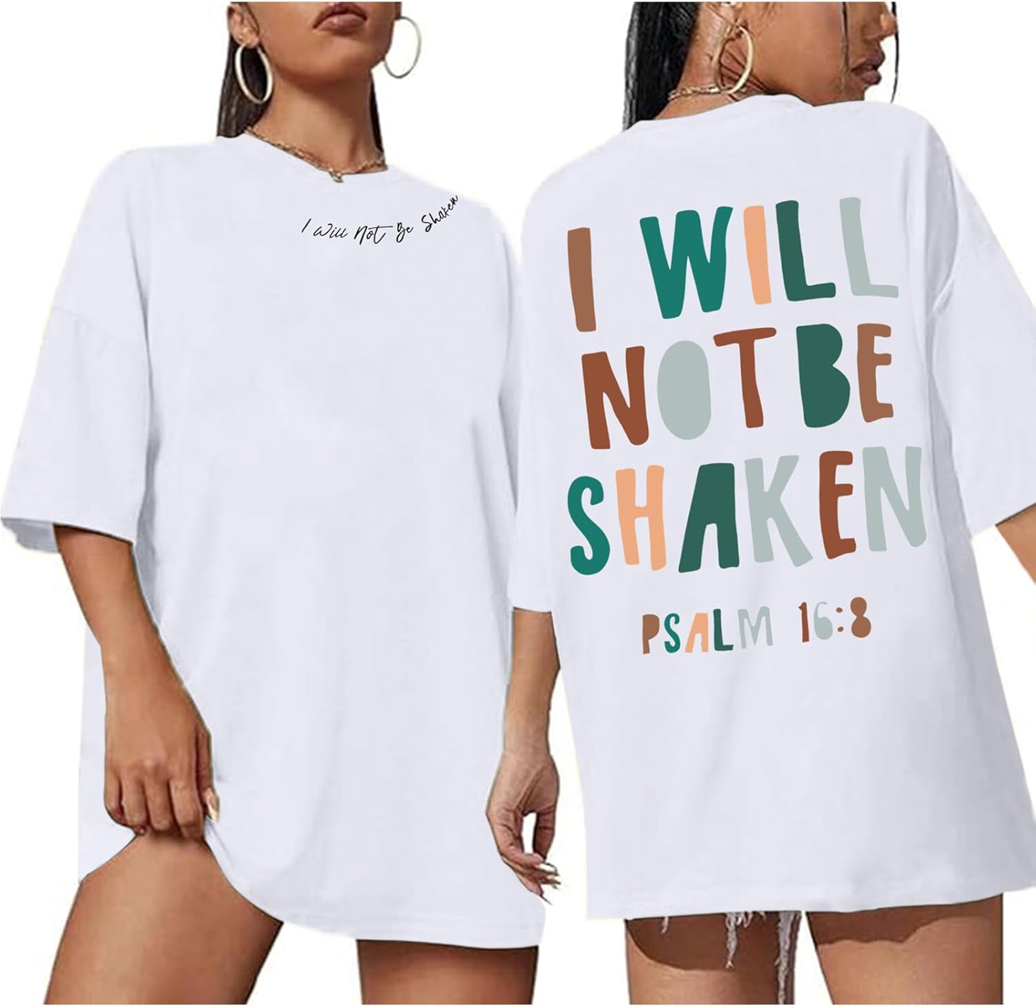 Christian Shirts for Women Jesus Faith Religious Bible Verse T Shirt Oversized Graphic Tees Inspirational Sayings Top - Image 2