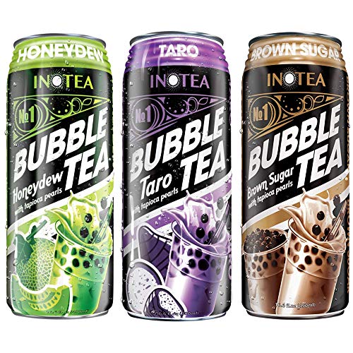 Munchie Box - Bubble Tea Variety Bundle, Boba in a Can | 1 Flavor of Each - Brown Sugar Milk Tea, Taro and Honeydew (3 Cans Total) Instant Ready to Drink Boba Gift
