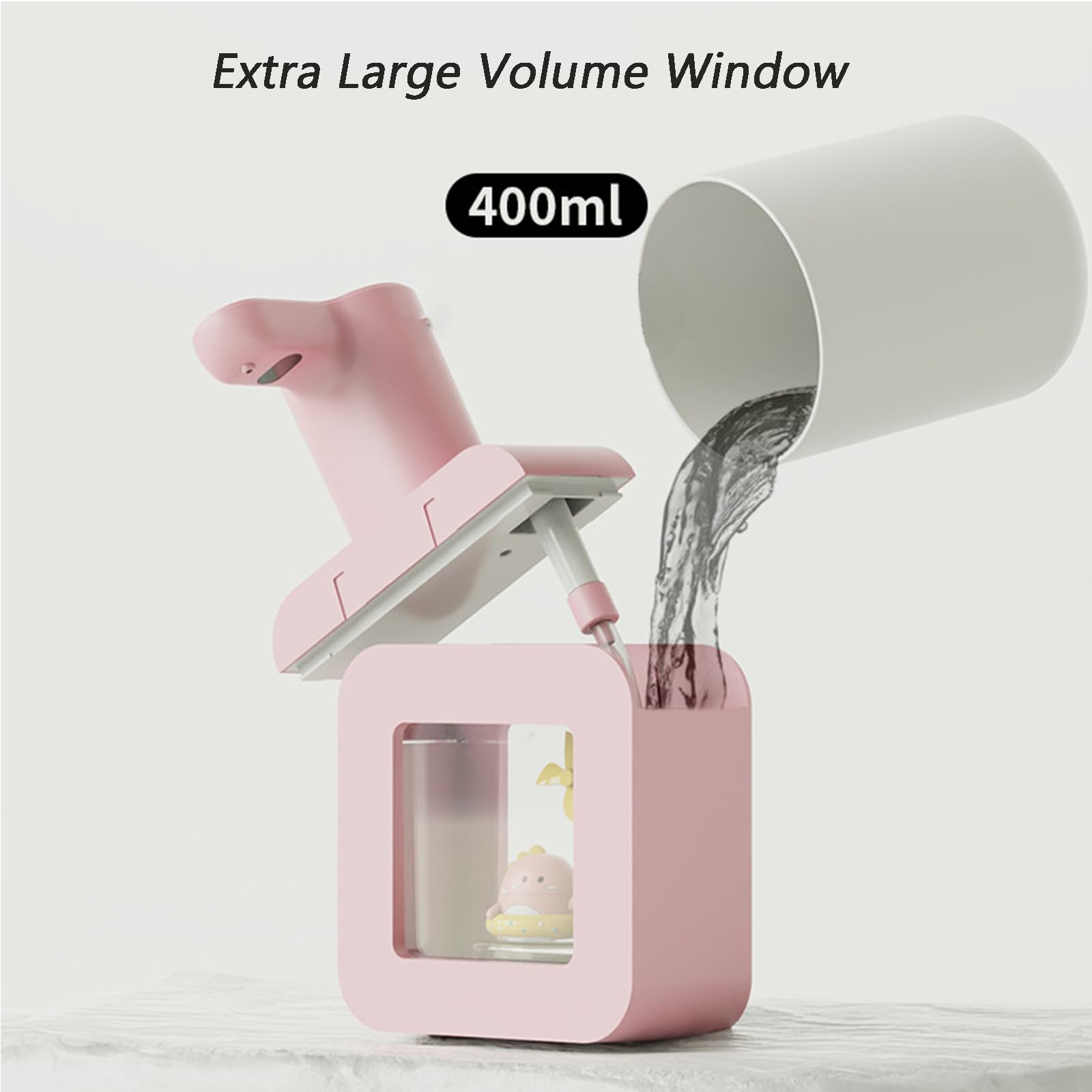 Dispenser Automatico di Sapone con Sensore, Dispenser di Sapone Schiumogeno Touchless per Bambini, Illuminazione Soffusa e Calda Macchina per Lavaggio a Mano Impermeabile(Rosa)