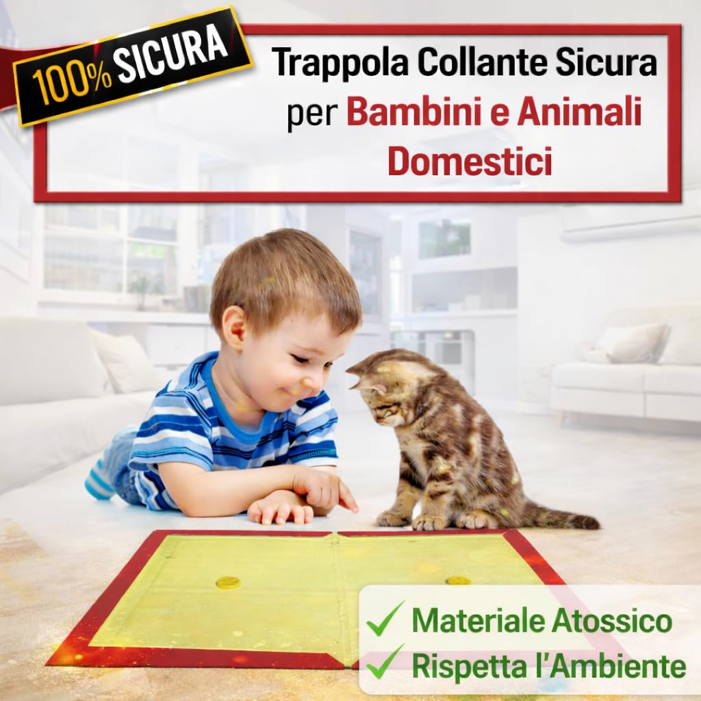 La Più Potente Trappola per Topi SUPER Adesiva – Confezione da 5 Trappole Collanti Extra Forti – Cattura Rapida e Sicura – Senza Veleno per Topi
