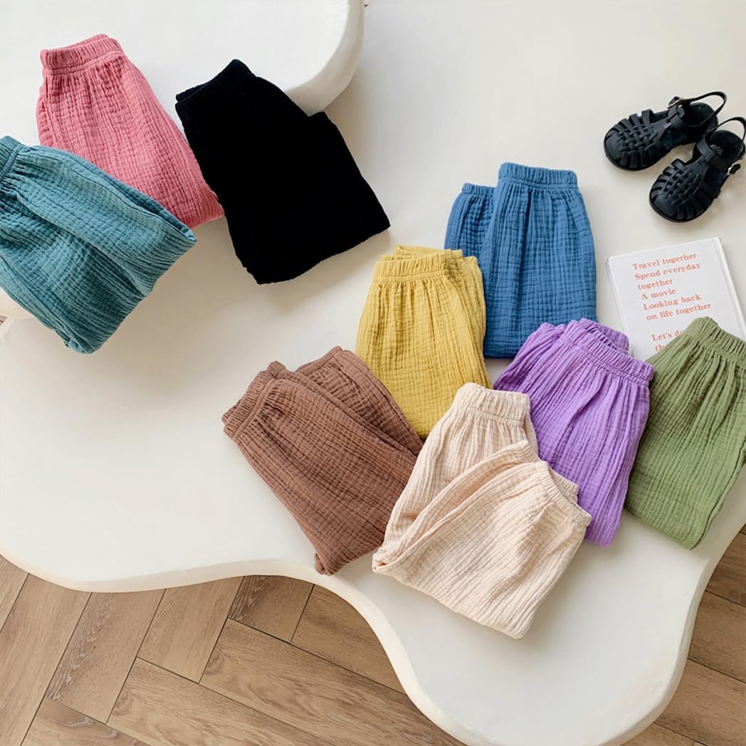 WEONEDREAM Toddler Girls Long Harem Pants Cotton Linen Baby Baggy Trousers Bloomers 2-7T - Image 4