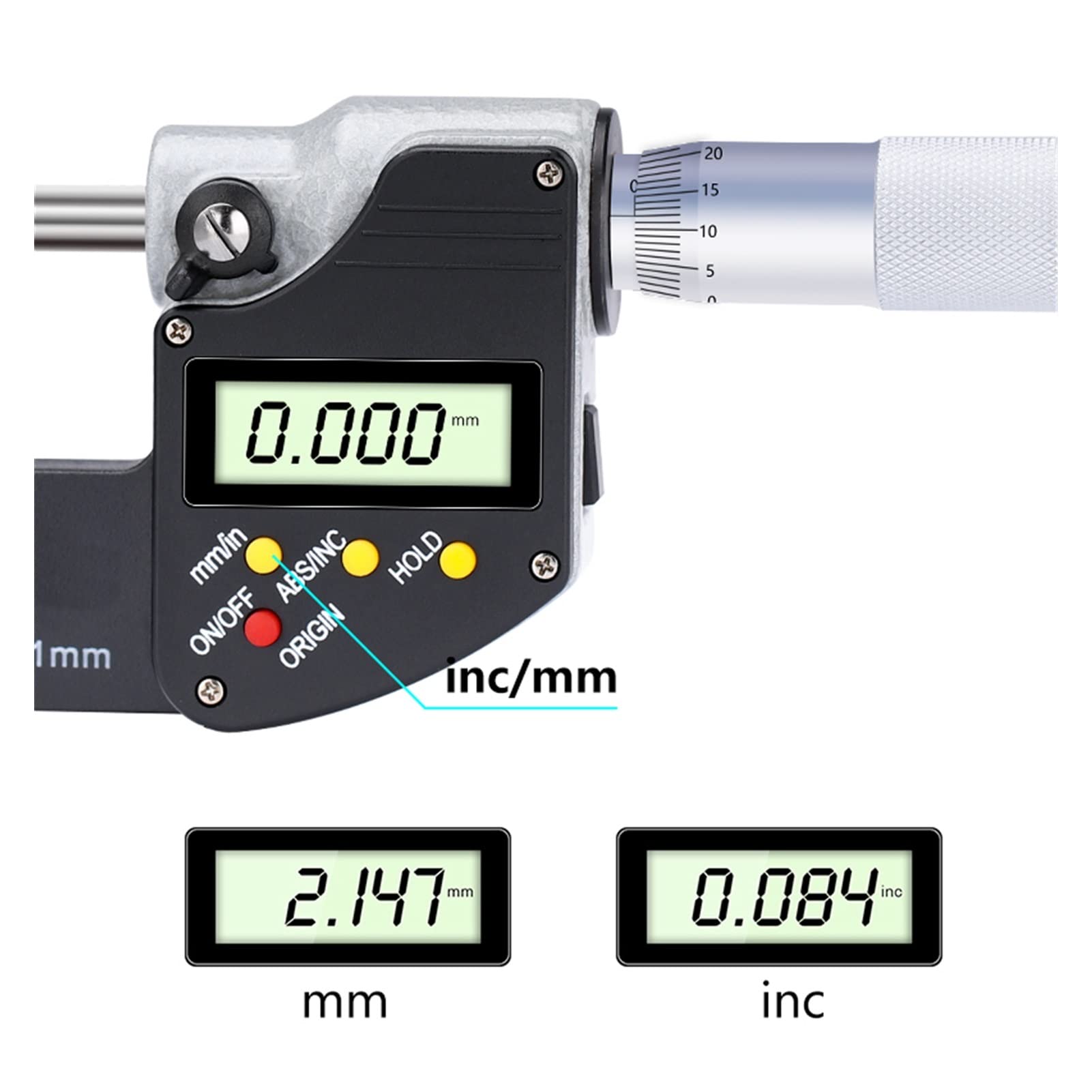 0-25mm cyfrowy mikrometr zewnętrzny elektroniczny miernik mikrometrowy 0,001 mm Suwmiarka narzędzi cyfrowych,Dokładny analizator