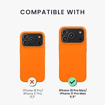 kwmobile Case for Apple iPhone 18 Pro Max/iPhone 17 Pro Max Case - Soft Cover - Shockproof Silicone - Wireless Charging Fruity Orange