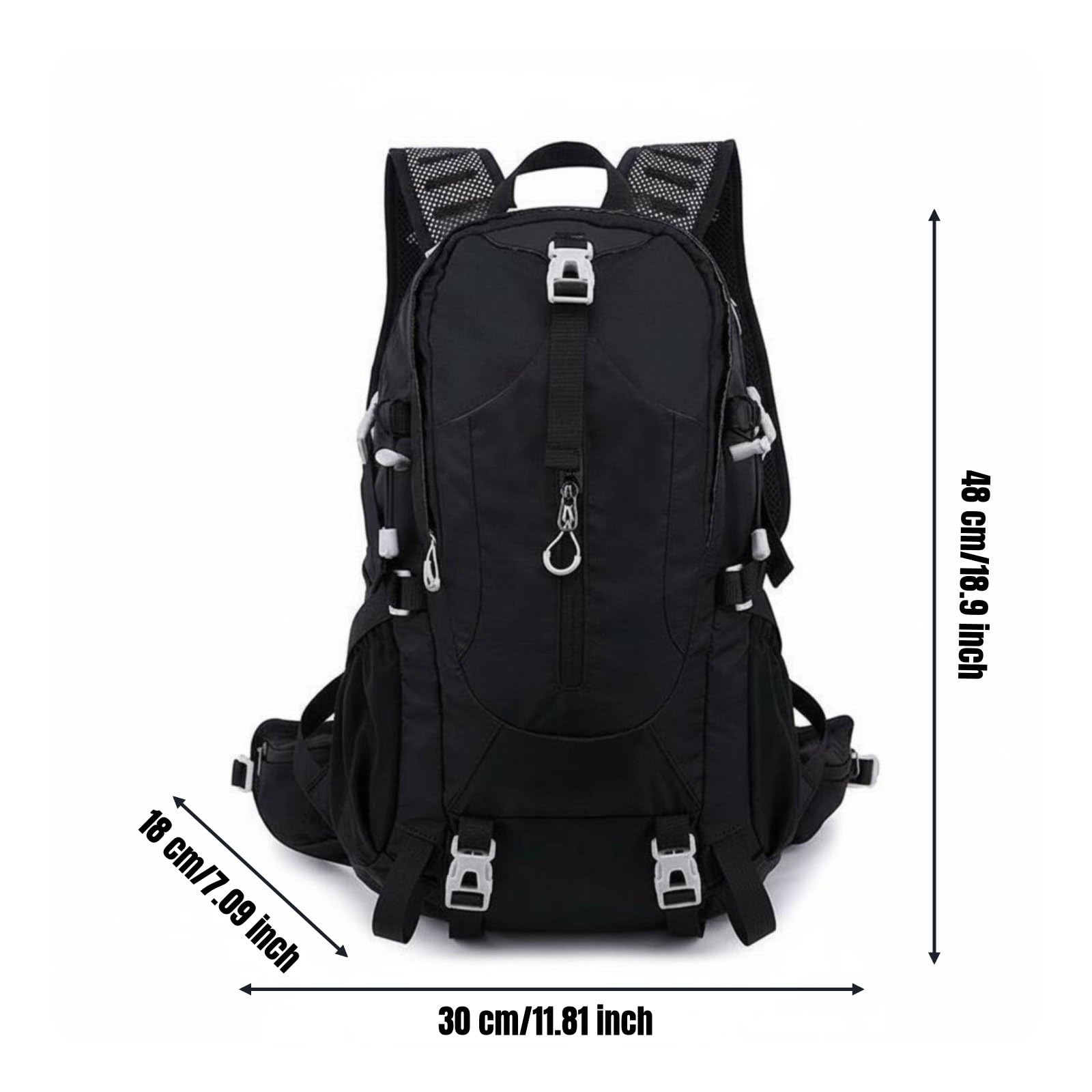 Zaino da Trekking Zaino da Escursione Zaino da Viaggio Zaino Sportivo Capacità 25L con Scomparti Multipli per Organizzazione Ordinata Adatto a Gite Campeggio Pendolarismo, Nero