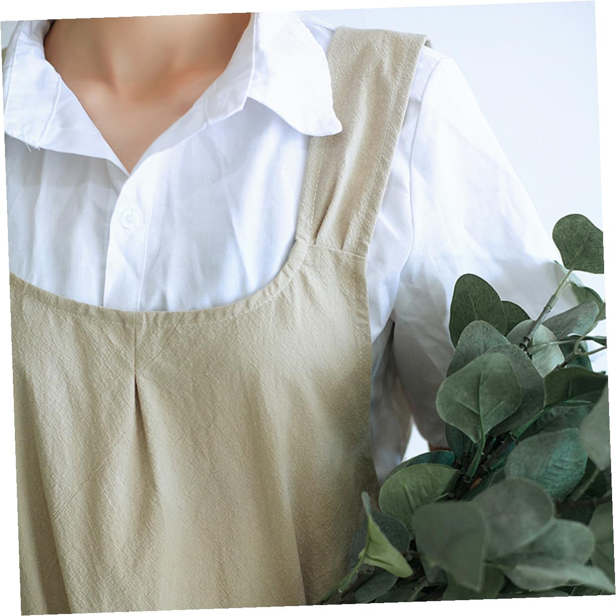 Cabilock Grembiule da Cucina in Cotone Khaki Stile Semplice Resistente alle Macchie senza Maniche Adatto per Cucina e Casa Comfort e Funzionalità