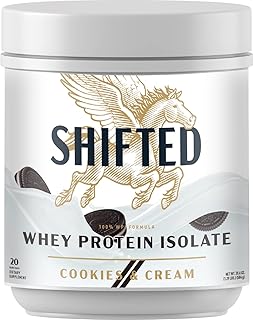 Whey Protein Isolate Powder - 25g Protein, 12g EAA, 5.5g BCAA - 100% Whey Isolate Protein Powder to Promote Muscle Growth and Post Workout Recovery (Cookies & Cream)