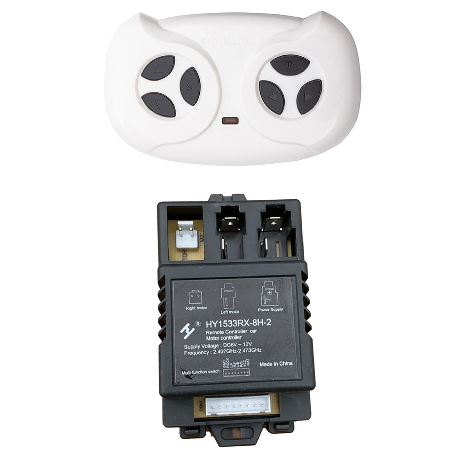 weelye 2.4G Bluetooth Remote Control and HY1533RX-8H-2 12V Receiver Kit Kids Powered Ride On Car,Controller Control Box Accessories for Children Electric Ride On Car Replacement Parts