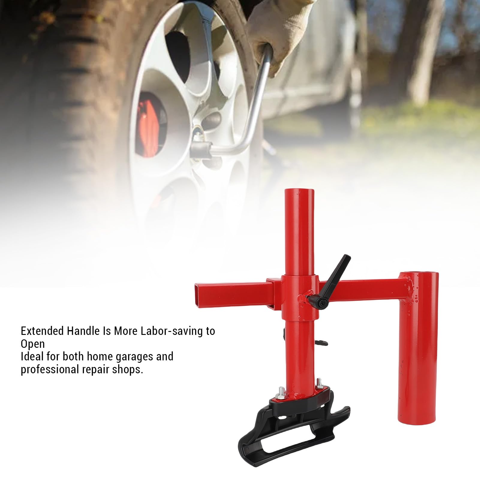 Aramox Smontagomme Manuale Kit Adattatore Testa D'Anatra Smontagomme Testa D'Anatra in Acciaio al Carbonio con Manico Esteso Parete del Tubo Spesso Rotazione Facile per Officine di Riparazione
