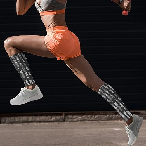 Miniatura 3 de FUSURIRE Juego de 2 mangas de compresión de pantorrilla de fútbol con estampado de bandera estadounidense de camuflaje para hombres, niños y