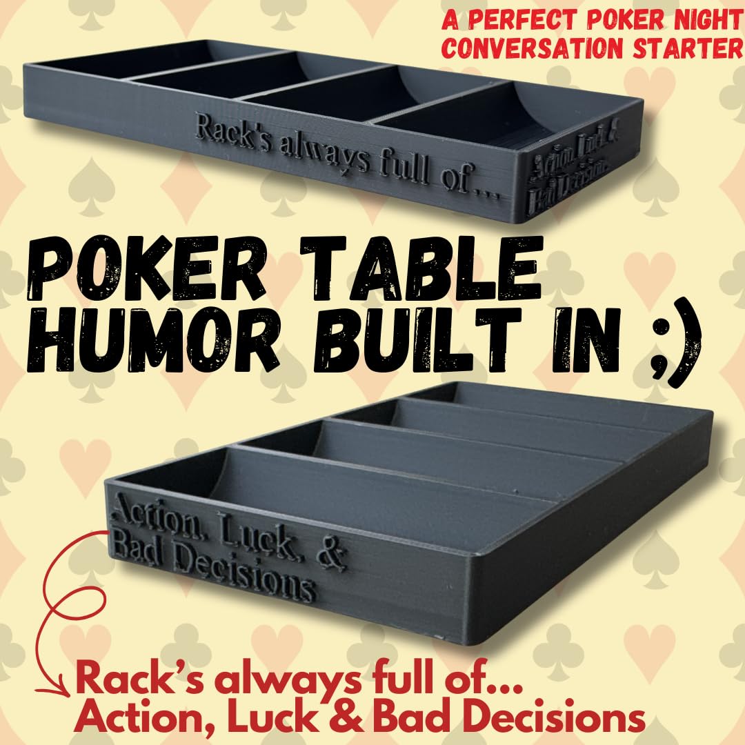 JOY JUNCTURE Poker Chip Tray with Name Text – Personalized Poker Chip Holder Rack for Home Poker Tables | Lightweight Plastic Casino Style Organizer Gift 4