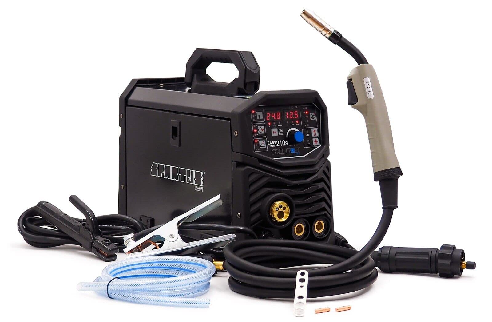 Spartus® EasyMIG 210S MIG/MAG 200 Amp Synergia Inverter TIG Soldador 3 en 1 230 V Gaslos