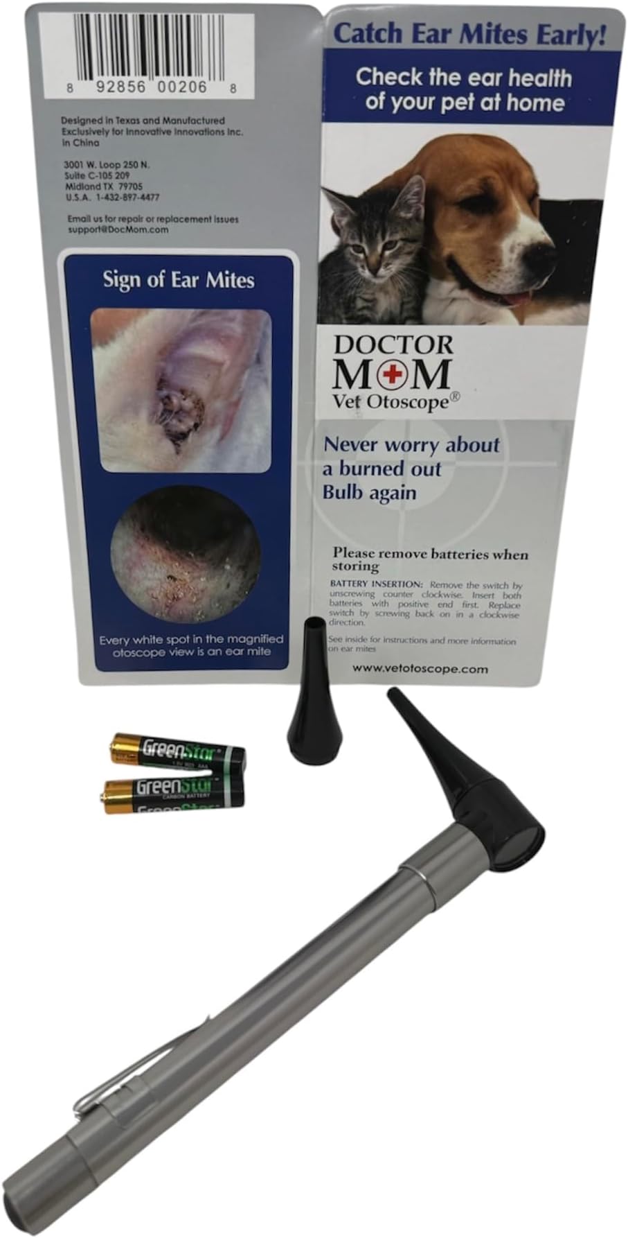 Dr Mom Pocket Veterinary LED Otoscope Otoscopes - Pocket Vet Otoscope