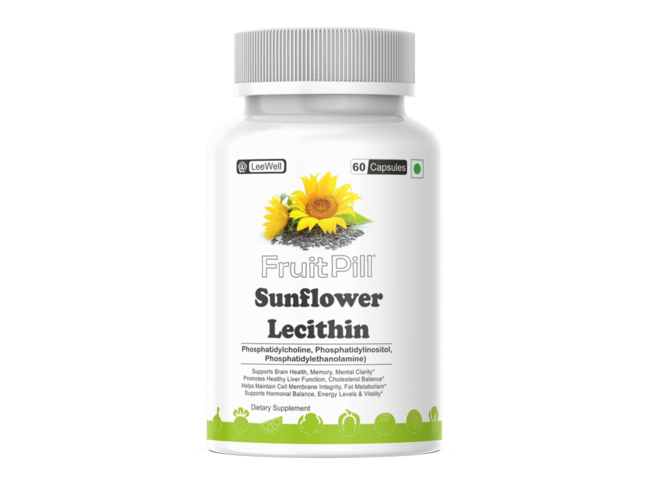 Sunflower Lecithin Supplement, 60 Capsules, Brain Health and Memory Support, Dietary Supplement-image-32