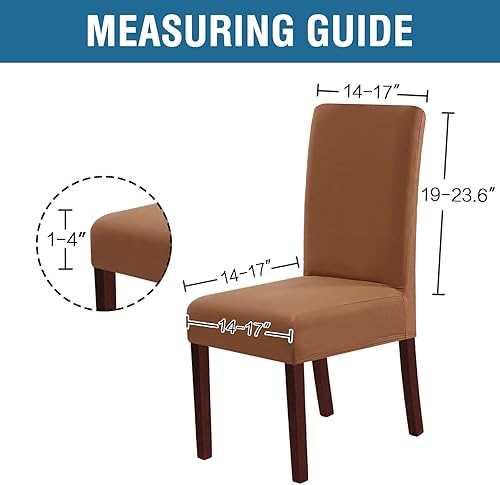Miniatura 2 de H.VERSAILTEX Juego de 2 fundas 100% impermeables para sillas de comedor, fundas elásticas para sillas de comedor, fundas protectoras para sillas de