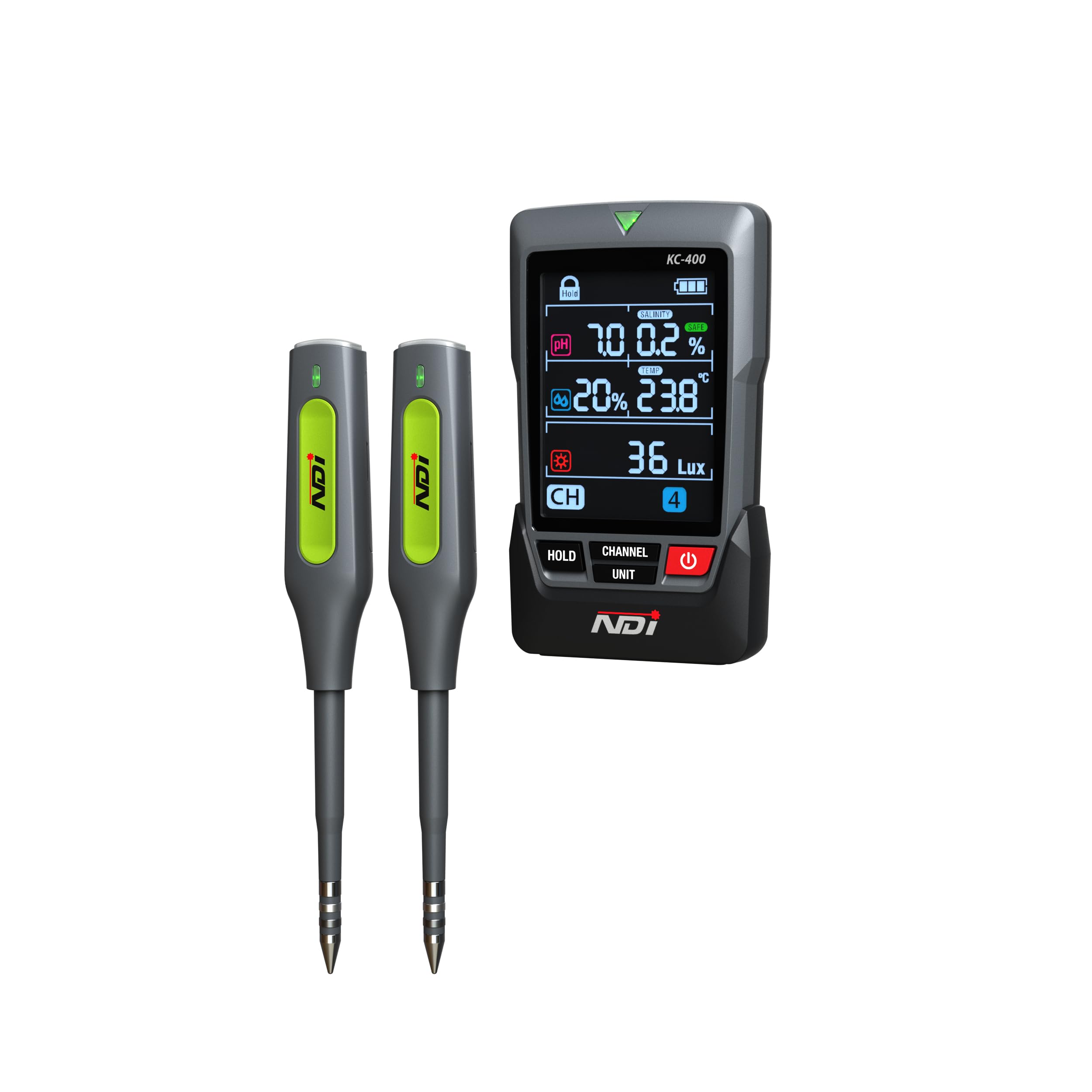 NDI Multifunctional Soil Meter,up to 5 Probe with Wireless Transmission,pH, Salinity, Temperature,Light Intensity with Acoustic Wave Growth Assistance, for Gardening, Landscaping, and Soil Testing-picture-37