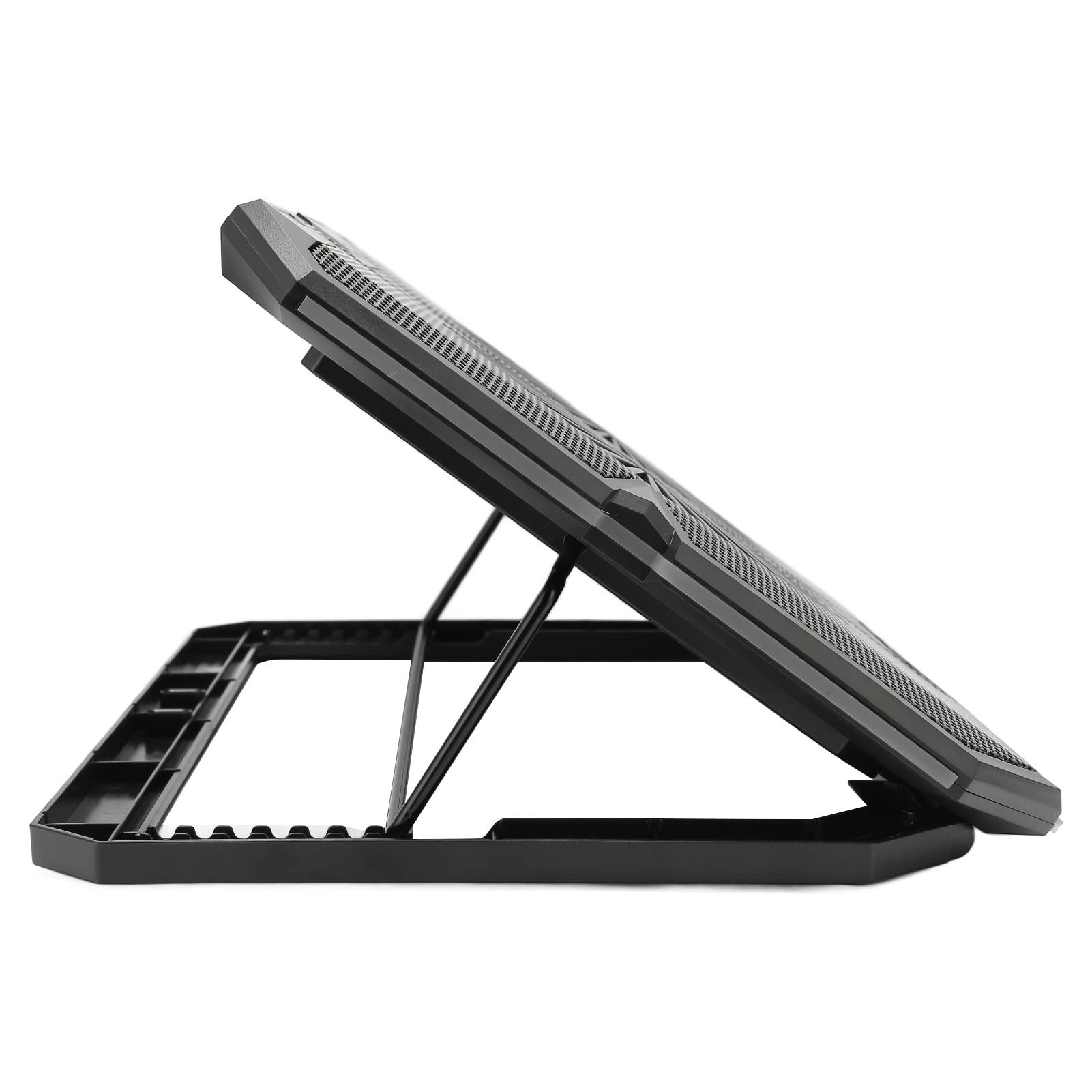 Podkładka Chłodząca do Laptopa RGB z Cichymi Wentylatorami do Szybkiego Chłodzenia i regulowaną wysokością do Laptopów o Przekątnej od 14 do 17 Cali, materiał Stopowy