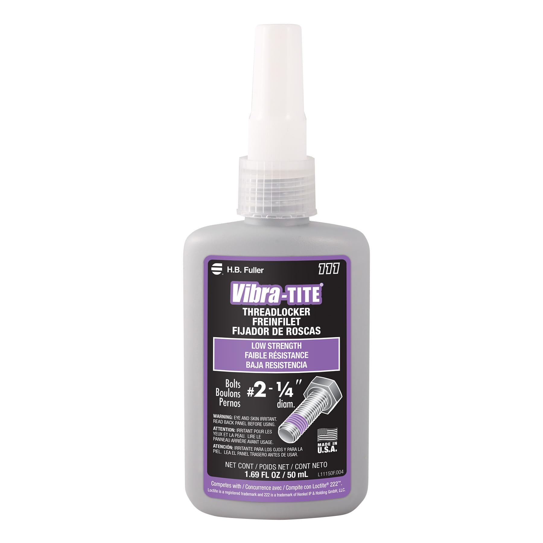 Vibra-TITE 111 Low Strength Removable Anaerobic Threadlocker, 50 ml Bottle, Purple-picture-47