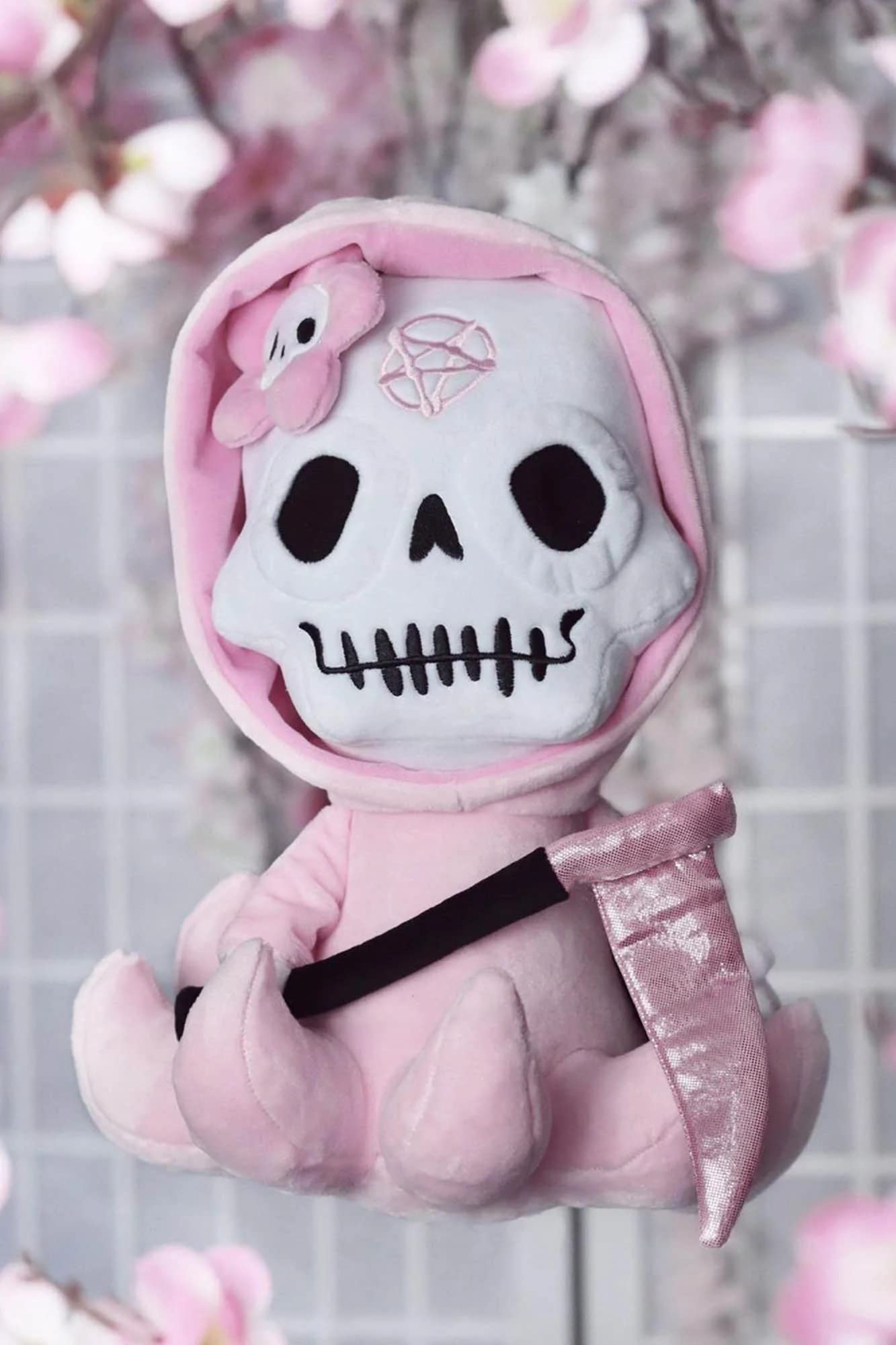 Killstar Grim Reaper: Sakura Plush Toy Pink 100% Poly Mix One Size