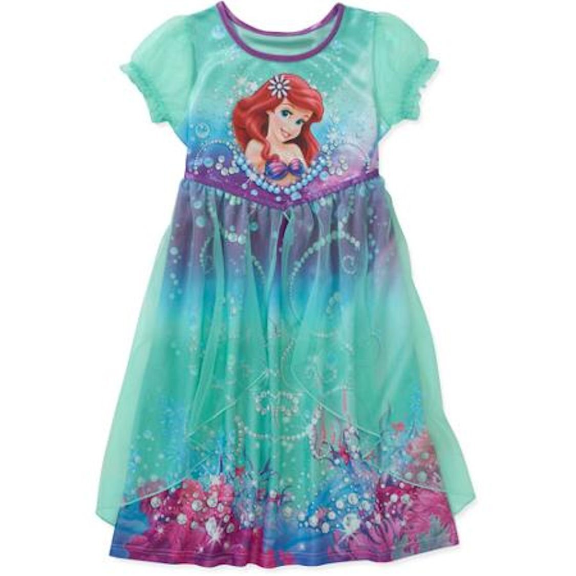 Disney The Little Mermaid Ariel Girl Fantasy Short Sleeve Nightgown Pajama (4/5)