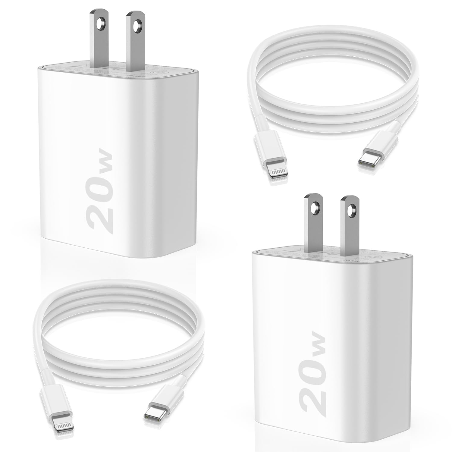 2Pack iPhone 14/13/12 Charger, [Apple MFi Certified], 20w Apple Fast Charger Block and Cord 10ft USB C to Lightning Cable Cord Compatible with iPhone 13/12/11/Pro/Pro Max/11/Xs Max/XR/X,iPad