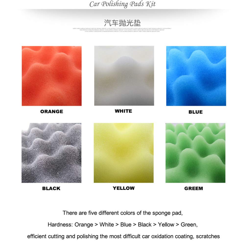 Zestaw 5/6/7 cala 8 szt. / zestaw Clean Sponge Waxing pad polerski gwint M14 kulka wełniana Auto Backer Pad pielęgnacja samochodu