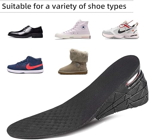 Miniatura 2 de Plantilla de aumento de altura, kit de elevación ajustable de 4 capas de 1.2 a 3.3 pulgadas con cojín de aire en el talón para hombres y mujeres