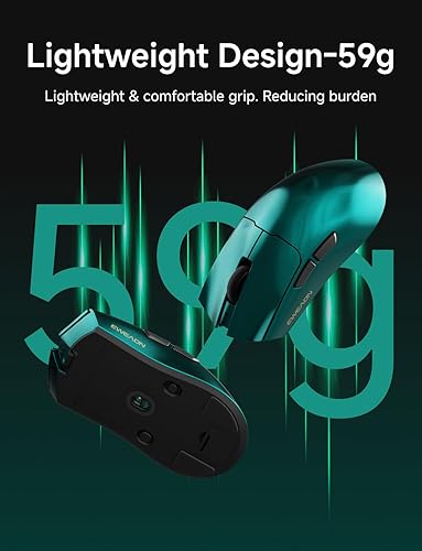 Miniatura 8 de Ratón inalámbrico para juegos S9 Max, mouse ergonómico de computadora 59G, modos triples, sondeo de 8K, 26K DPI, sensor óptico PAW3395, interruptor