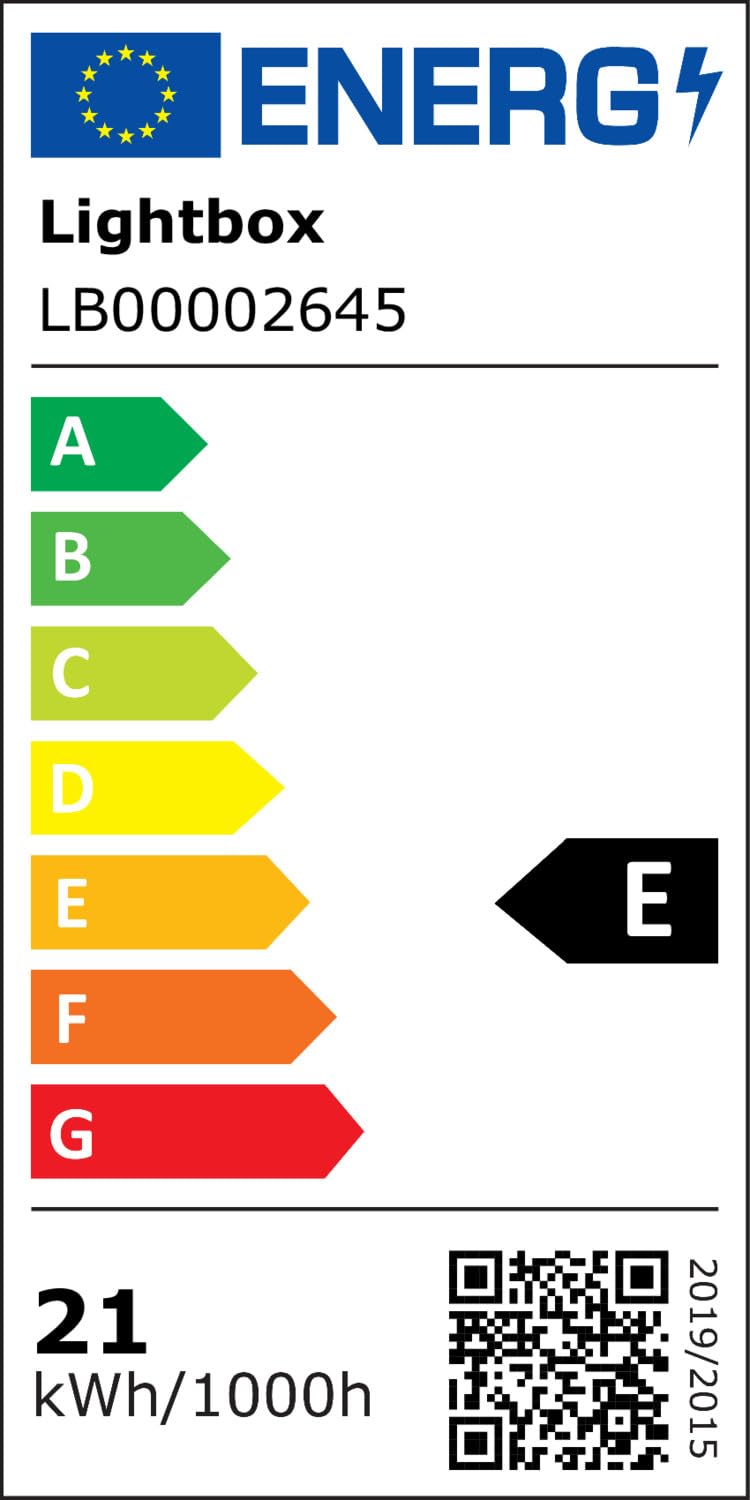 Lightbox eisenfarbene LED Deckenfluter - Basic Stehleuchte mit einstellbarem Lesearm - Helligkeit über Drehdimmer einstellbar & 1,8 m Höhe - max. 2500 lm - 3000 K - aus Metall/Glas