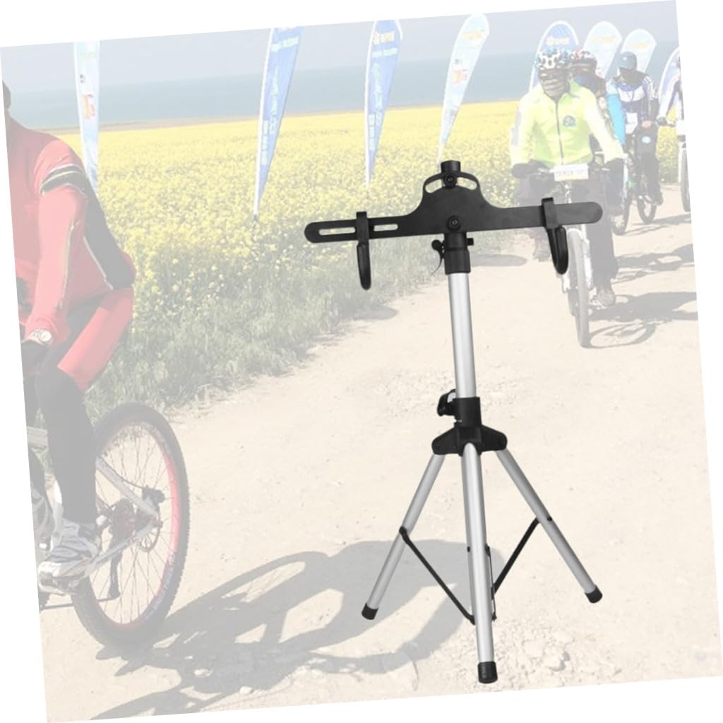 ifundom Cavalletto Bici Manutenzione Pieghevole Telescopico a Tre Livelli | Lega di Alluminio, Portata Massima 50kg, Argento, Uso in Casa e Laboratorio