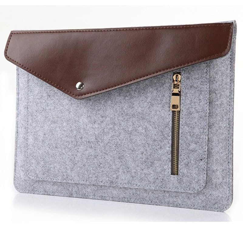 Funda protectora de fieltro gris claro para laptop, compatible con Apple MacBook Air Pro de 15.3 pulgadas, 15.4 pulgadas, 15.1 pulgadas, 16.2 pulgadas, Asus Dell, HP, Microsoft, Samsung, Notebook