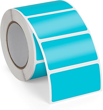 Blue Thermal Labels 50 25 mm Rectangular Self-Adhesive Pack of 500 For office DIY design barcode & shipping. vinyl sticker waterproof writable roll