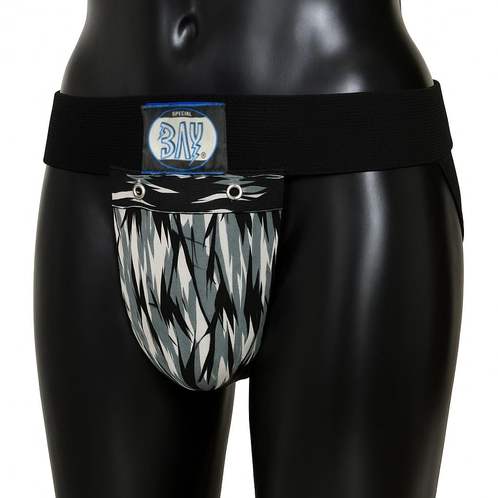 BAY Damen Tiefschutz Soft Frauen Kinder Lady schwarz Camouflage Tiefschützer Unterleibschutz Unterleibsschutz Suspensorium Kampfsport Kickboxen Muay Thai Thaiboxen TKD Taekwondo Handball Erwachsene