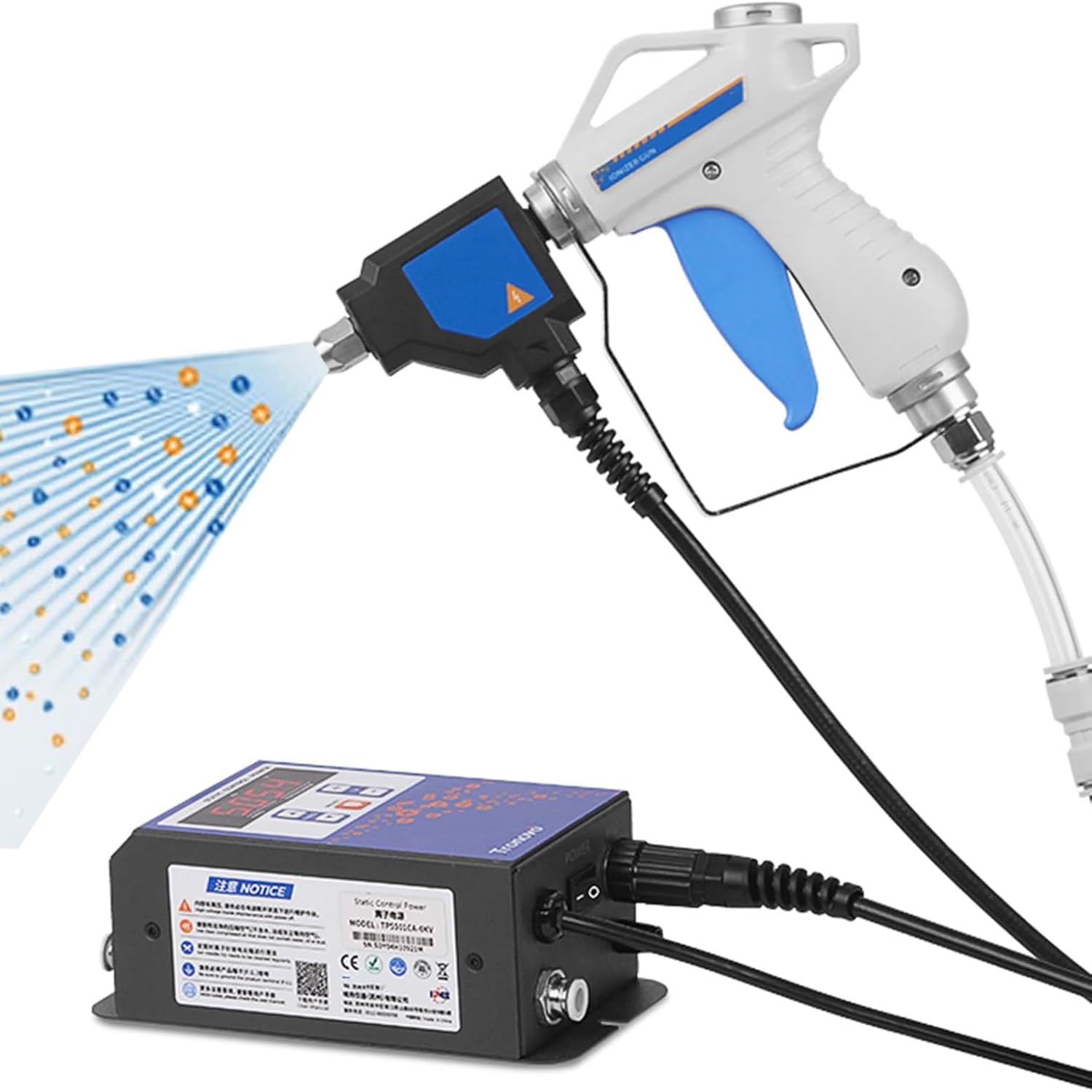 Eiwitany Industrial Anti-Static Ion Air Gun Kit, Pure Air Ionizer Built with 6KV High Voltage Generator for Industrial Static Removal. (TG5045)
