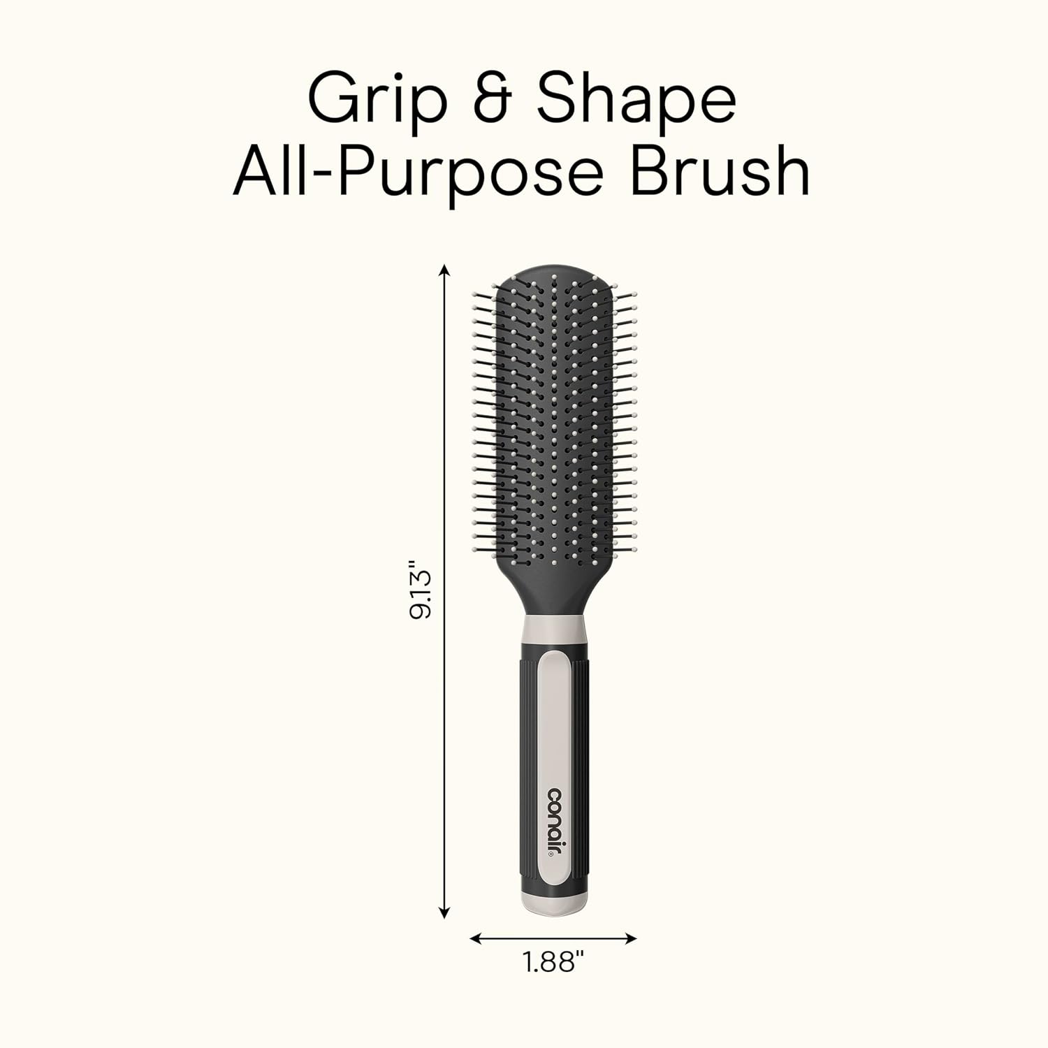 Conair Salon Results Detangling Hairbrush Set, 3-Pack Brushes for Men and Women, All Hair Types and Lengths with Nylon Bristles
