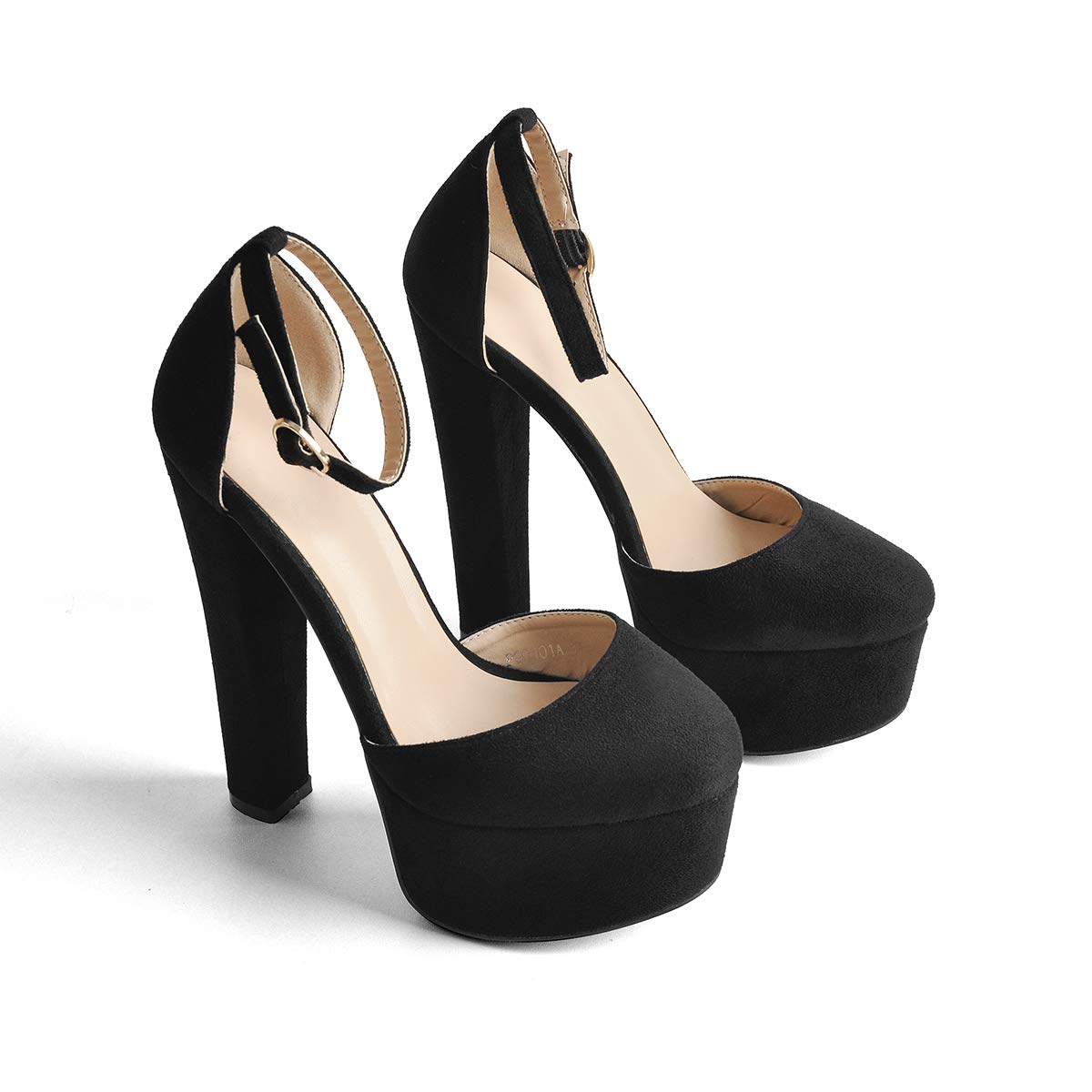MissHeel Plateau Mary Janes Blockabsatz Schnallen High Heels EU35- EU46