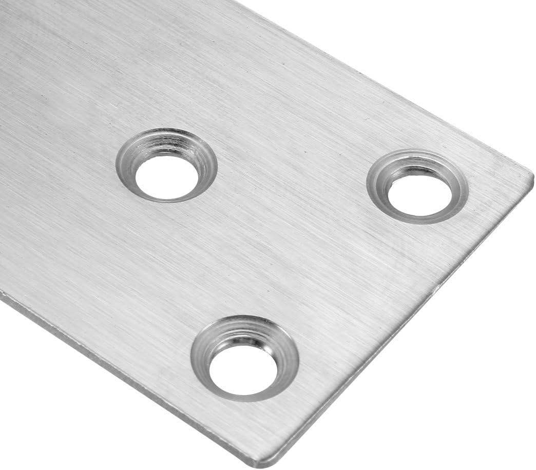 uxcell Repair Plate, 80mmx40mm, Flat Fixing Mending Corner Brace Bracket Connector, Pack of 8