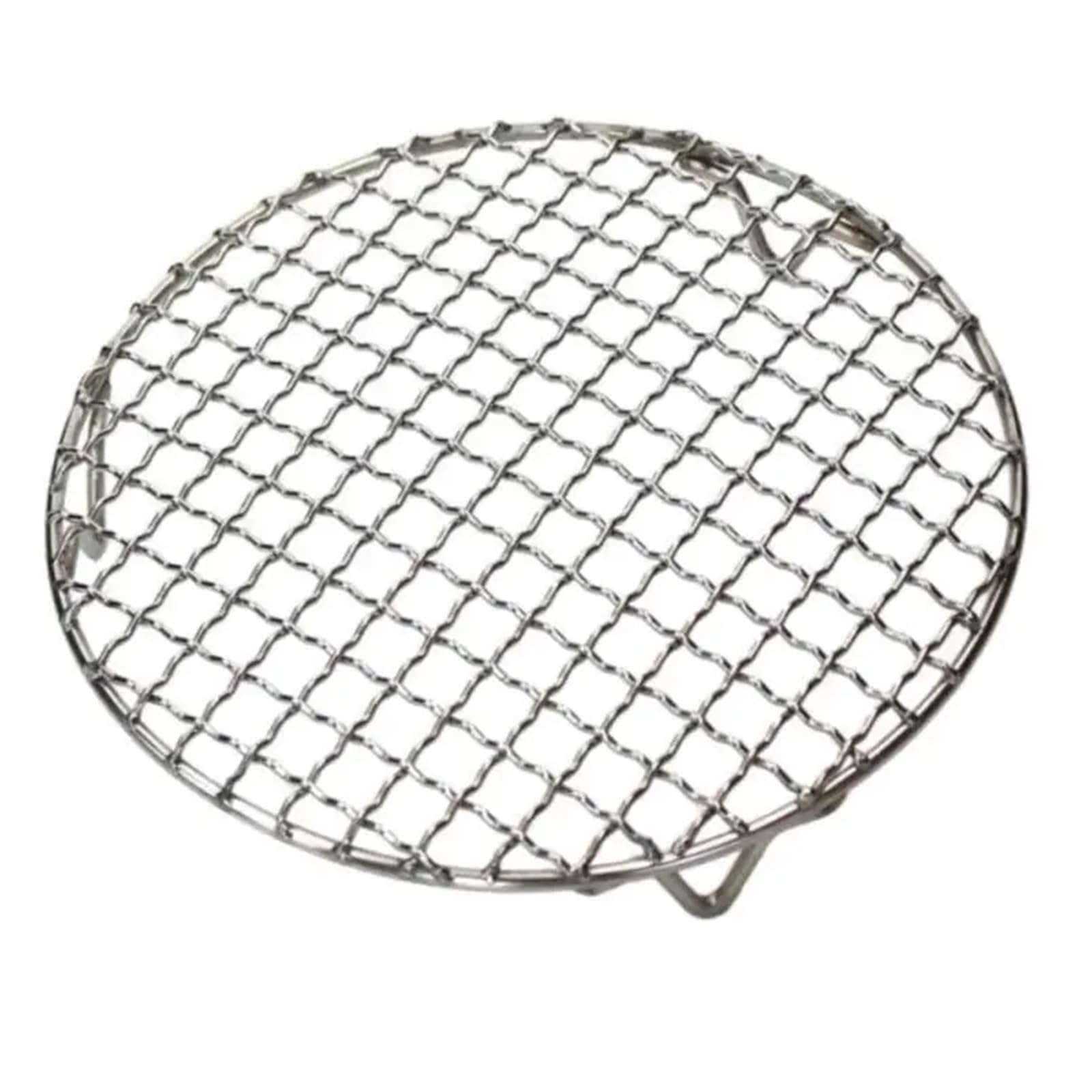 WSQHAO Grillrooster, 15 cm - 60 cm, roestvrij staal, mesh, rond, grillnet met voet, grill, mesh, koeling, rek, outdoor, camping, barbecue, standaard, 42,5 cm