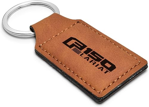 Miniatura 2 de Compatible con llavero rectangular de cuero sintético marrón Ford F150 Lariat