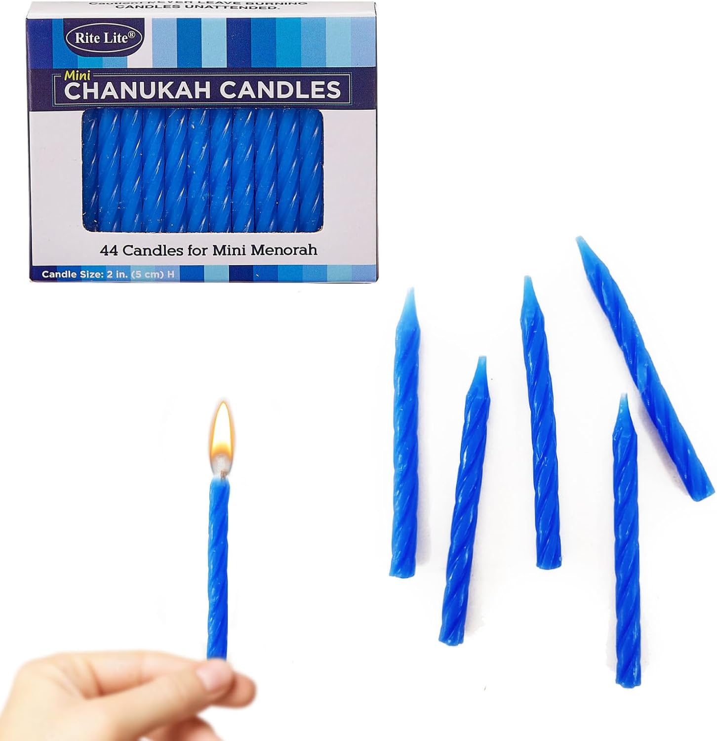 Blue Hanukkah Candles by Rite Lite Mini Pack of 44 Menorah Chanukah Candles Value