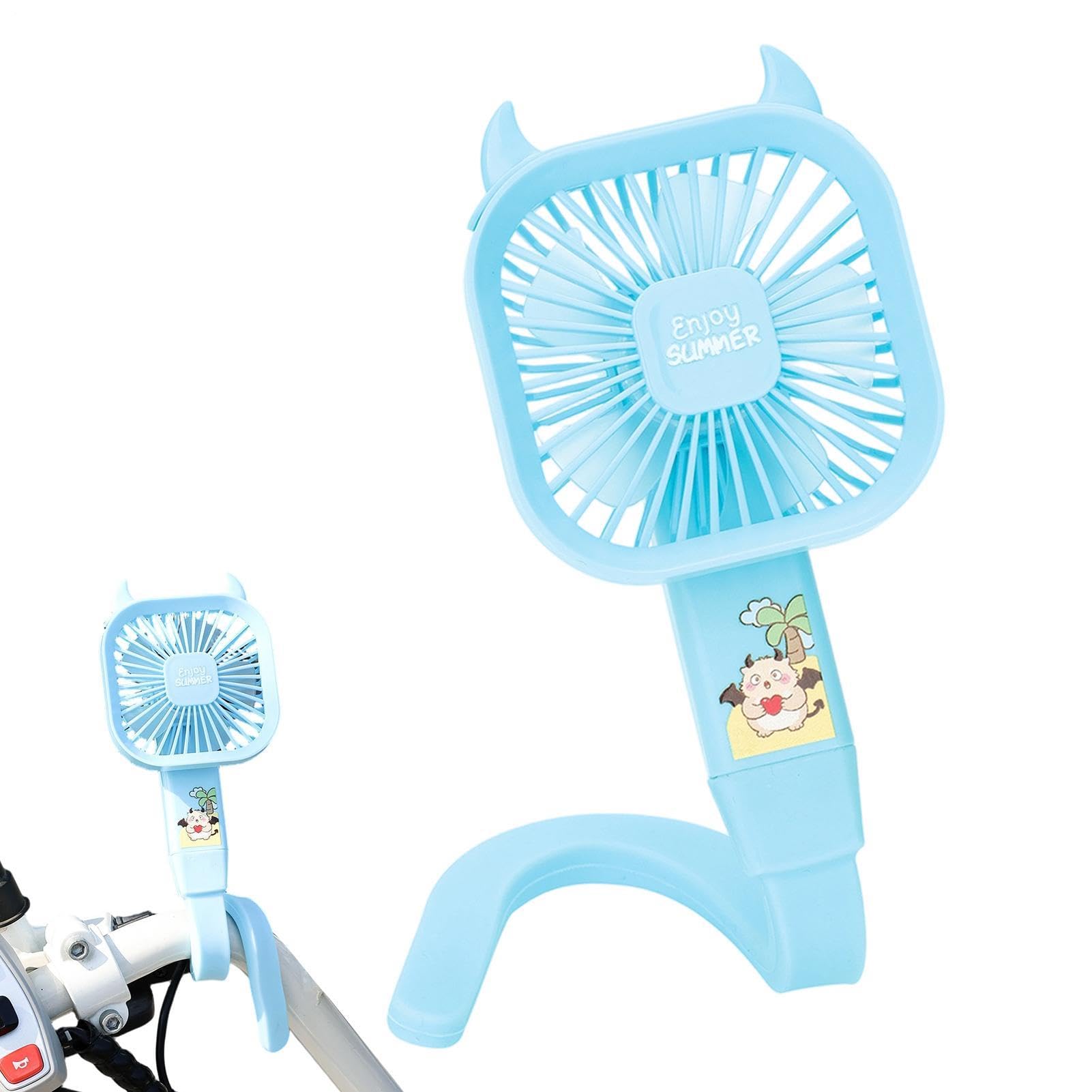 Wiederaufladbarer Ventilator für Kinderwagen, Silikon, faltbar, Kühlgerät, persönlicher Schreibtischventilator, für Kinderbetten, Fahrräder, Motorräder, Roller, Sitz