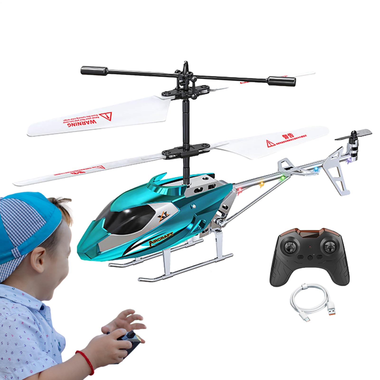 Giocattolo per Elicottero Volante - Drone RC telecomandato per Bambini Principianti, Funzione di Atterraggio per Decollo a Tasto Singolo, Elicottero Giroscopico Stabile | Giocattolo aereo da esterno p