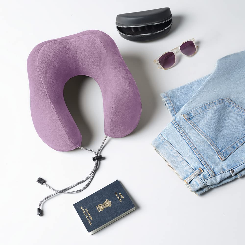 Sleepyhead Contour Shaped Premium Memory Foam Neck Pillow | Travel Pillow (Lavender)