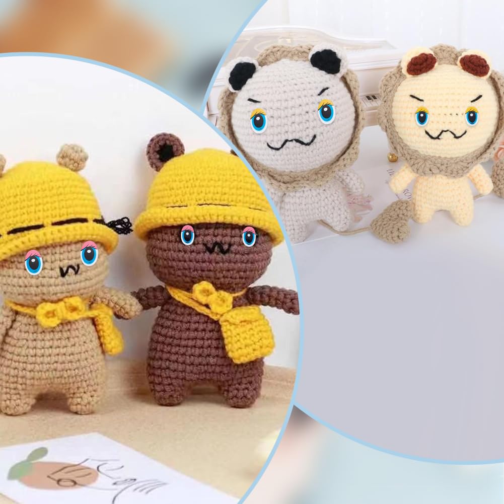 120 Set 9 Stile Kunststoffaugen Zum Basteln, Künstliche Augen Im Cartoon Stil Mit Abstandshalter Set Schwarz Blau Ovale Augen Aus Crsft Süße Sicherheitsaugen Tieraugen Zum Basteln Häkeln