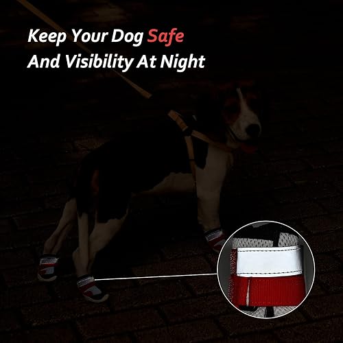 Miniatura 4 de Zapatos de perro para perros grandes, transpirables, para pavimento caliente, antideslizantes, botas y protectores de patas para el verano,