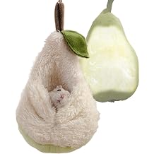 Pear-Shaped Hamster Pouch Bed - Plush Sugar Glider Hideout, Small Pet Habitat Decoration Cozy Cage Accessories for Mice, Gerbil, Golden Bear, Degu