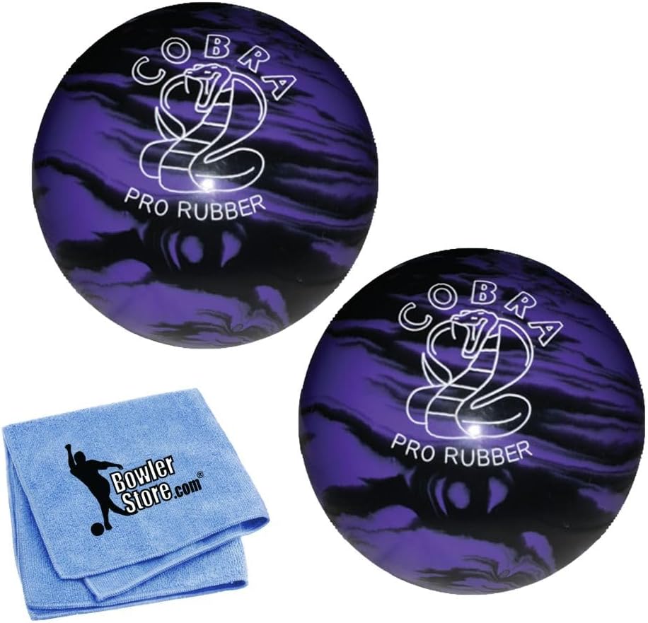EPCO Duckpin Bowling Ball - Cobra Pro Rubber - Lavender & Black (4 3/4 inch- 3lbs. 8oz.) - 2 Balls